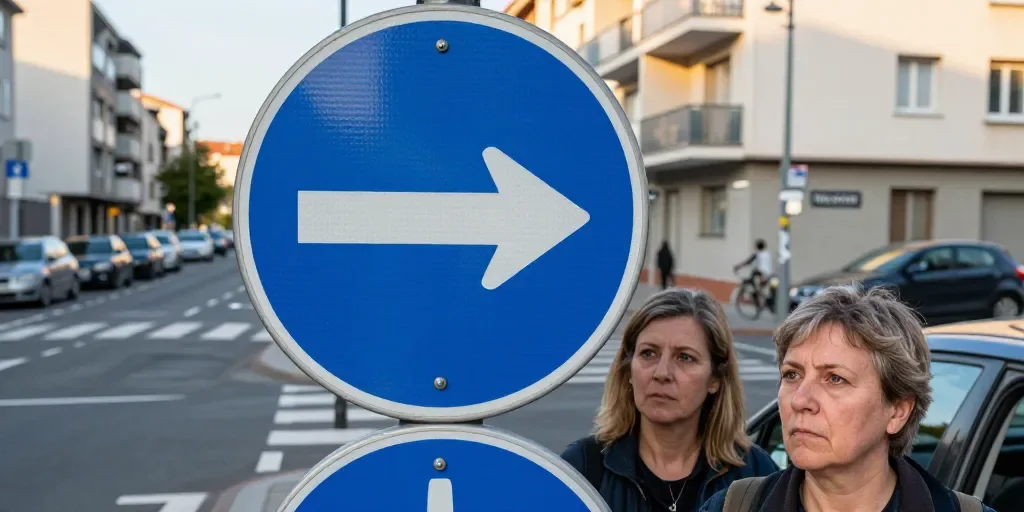 Panneau cercle bleu signification : le routier ou le civique, comment réagir ?